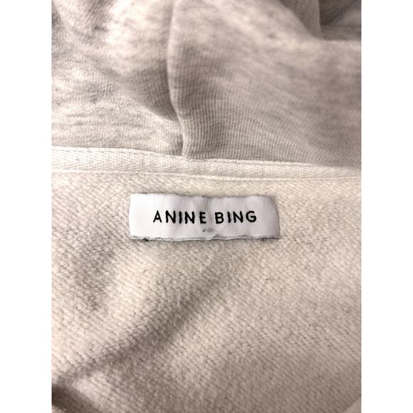 Anine Bing Harvey Sweatshirt Medium Womens Heather Gray Pullover Hoodie - Picture 7 of 9